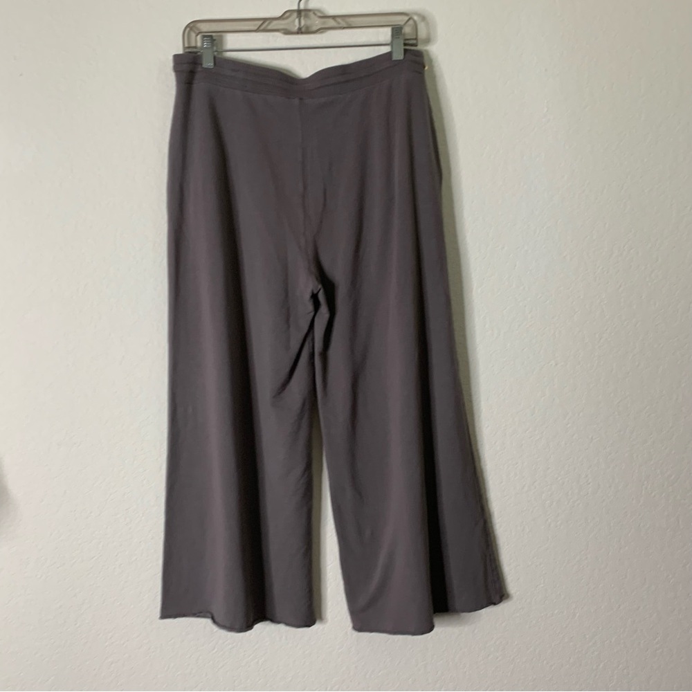 Cuyana Womens gray Terry cropped wide leg pants L - Picture 6 of 10